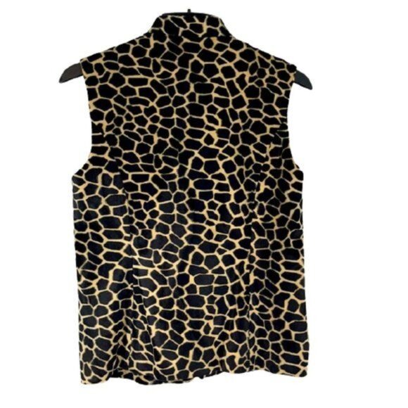 ELLIOTT LAUREN Vintage Giraffe Print Faux Fur Vest - Picture 2 of 8